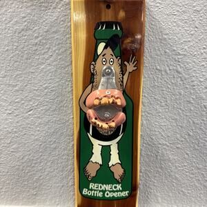 The Redneck TEETH Bottle Opener Cedar Wood Wall Mount Hand Painted Humorous